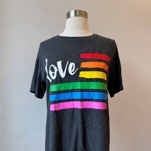 Striped LGBTQ Pride T-Shirt, Size Small